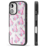 Pink Ghosts Black Impact Magsafe Phone Case for iPhone 16, iPhone 16 Plus