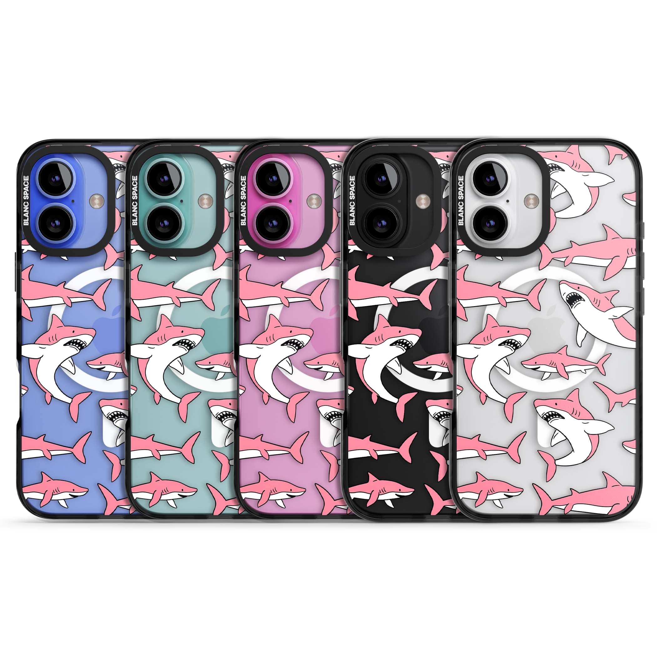 Bubblegum Sharks for her iPhone case | Black Impact Magsafe case for iPhone 16, iPhone 16 Plus