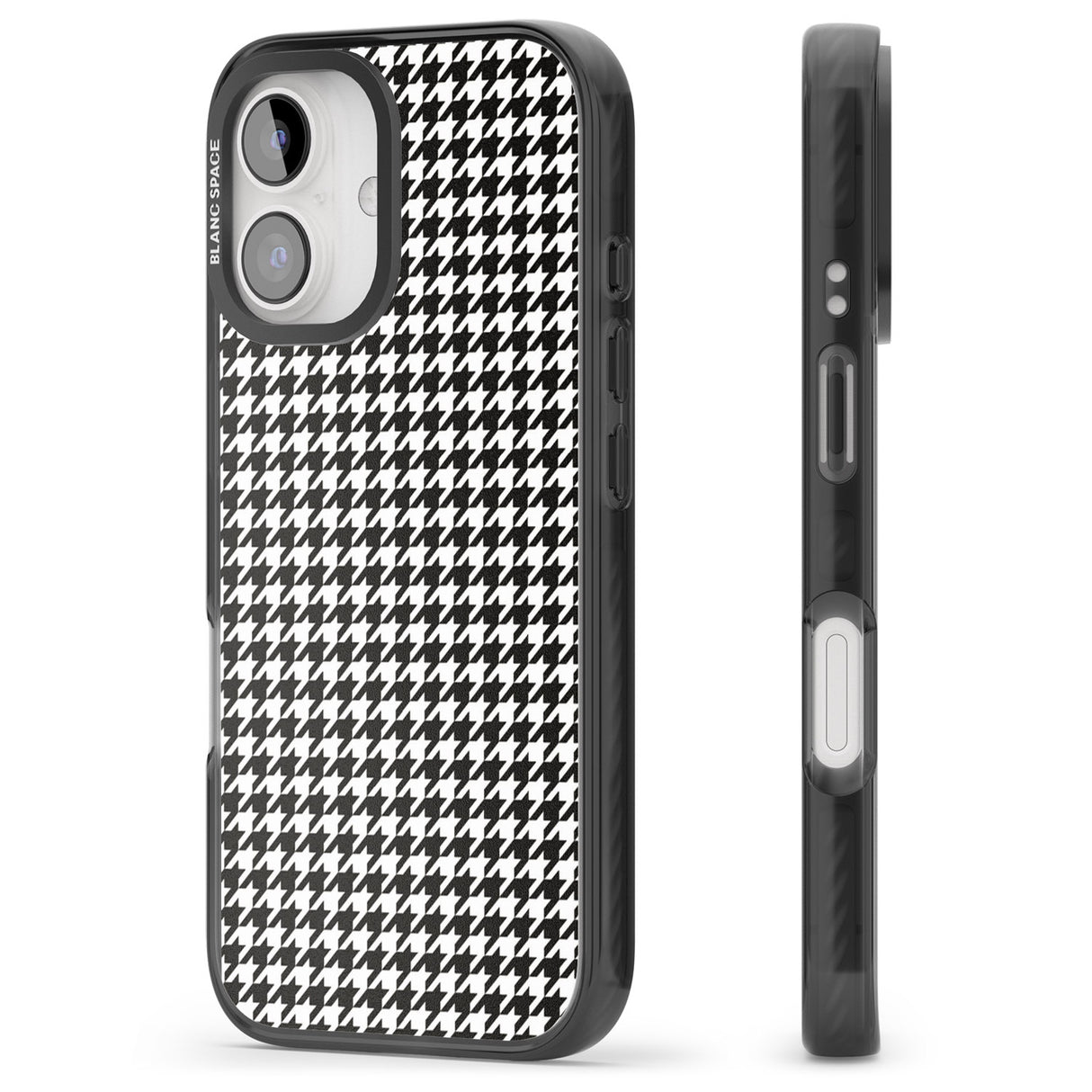 iPhone 16 Pro Max Chic Houndstooth Check Black Impact Phone Case