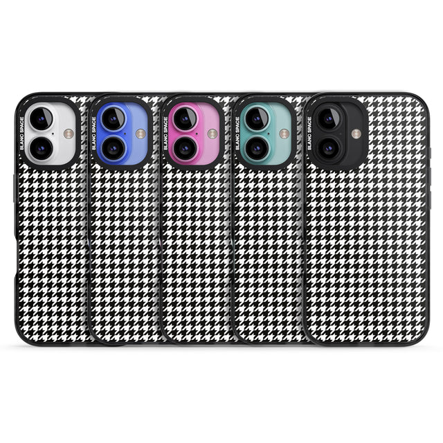 iPhone 16 Pro Max Chic Houndstooth Check Black Impact Phone Case