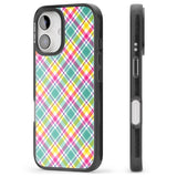 iPhone 16 Pro Max Crosshatch Plaid Black Impact Phone Case