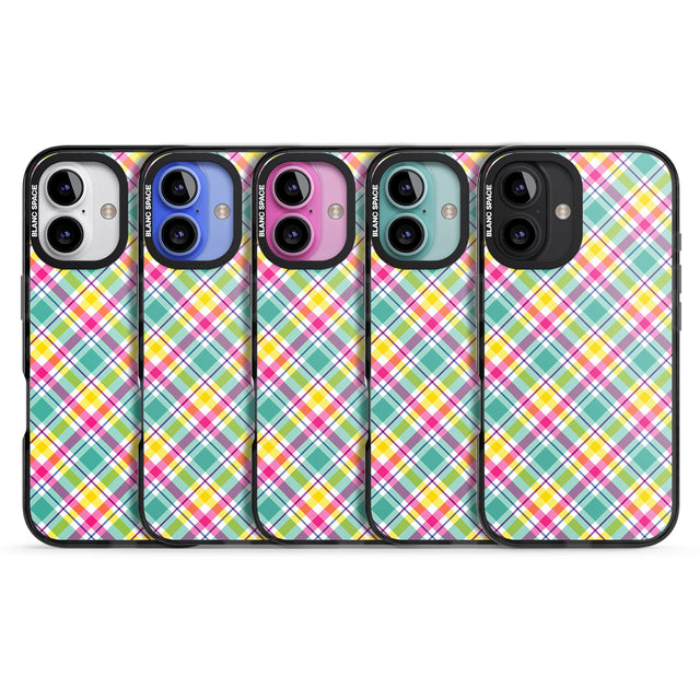 iPhone 16 Pro Max Crosshatch Plaid Black Impact Phone Case