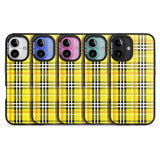 iPhone 16 Pro Max Yellow Plaid Black Impact Phone Case