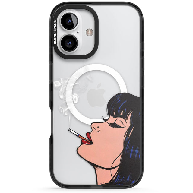 Stress Relief - Pop Art Black Impact Magsafe Phone Case for iPhone 16, iPhone 16 Plus