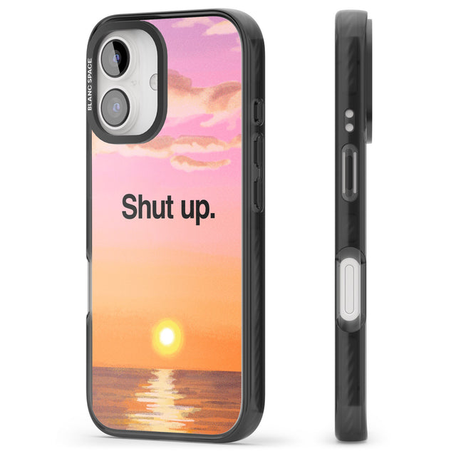 iPhone 16 Pro Max Shut up Black Impact Phone Case