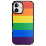 iPhone 16 Pro Max Rainbow Stripes Black Impact Phone Case