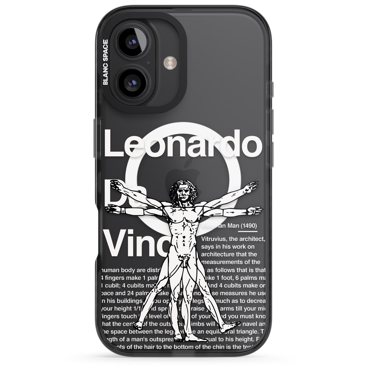 iPhone 16 Pro Max Vitruvian Man Black Impact Phone Case