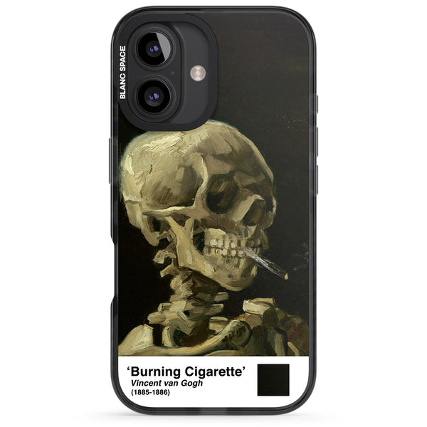 Skull Of A Skeleton With Burning Cigarette