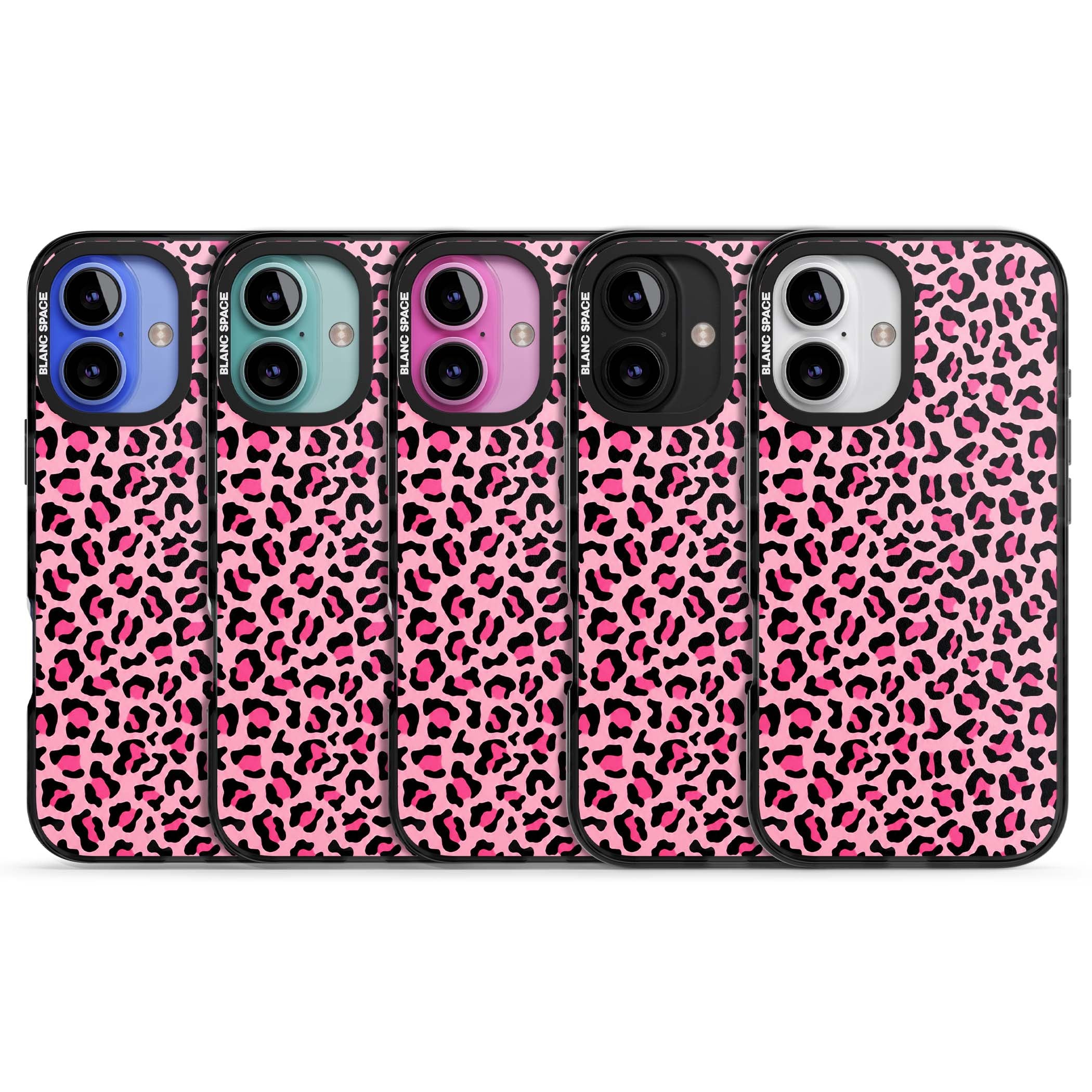 Pink Leopard baddie iPhone case | Black Impact Magsafe case for iPhone 16, iPhone 16 Plus
