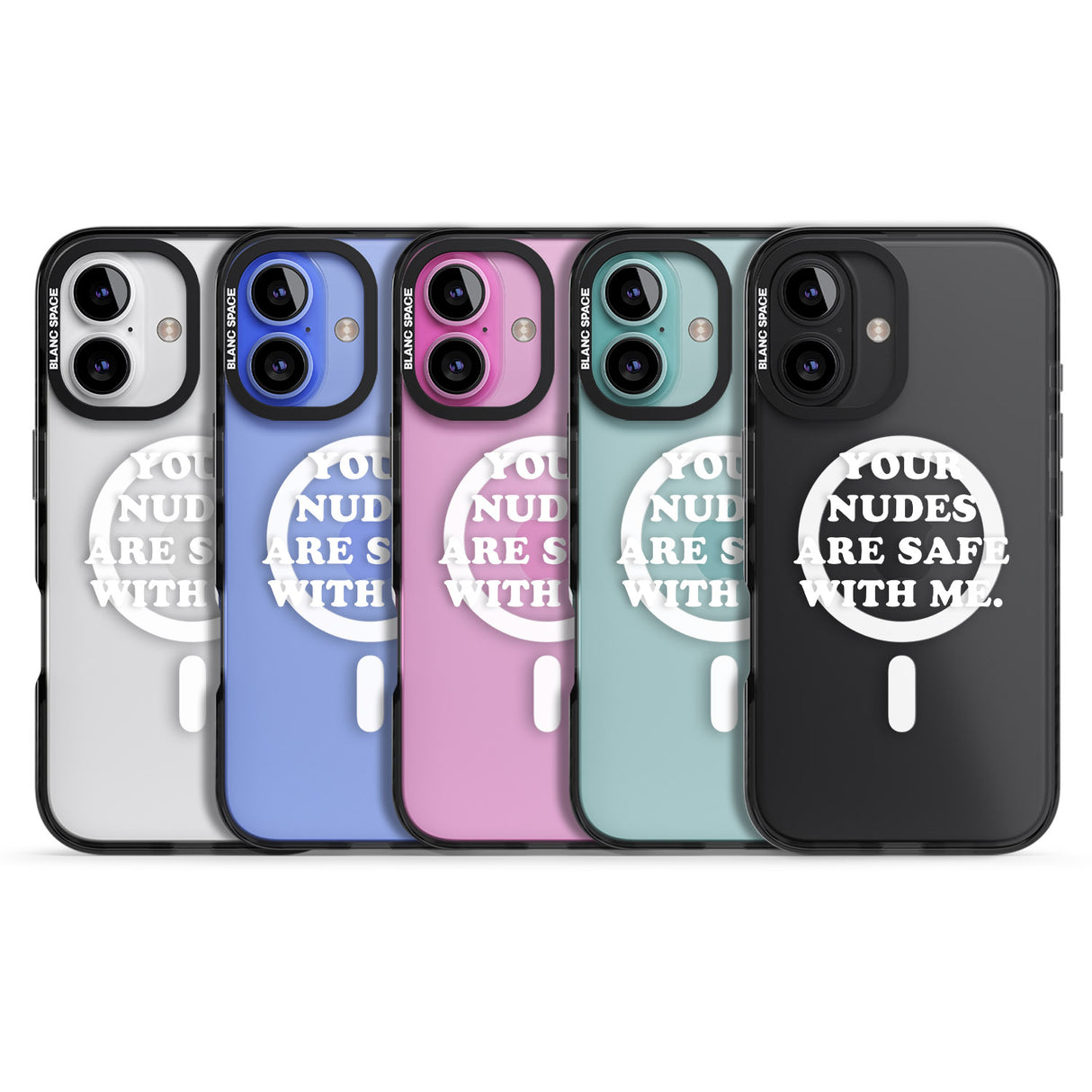 iPhone 16 Pro Max Your nudes are safe with me... WHITE Black Impact Phone Case