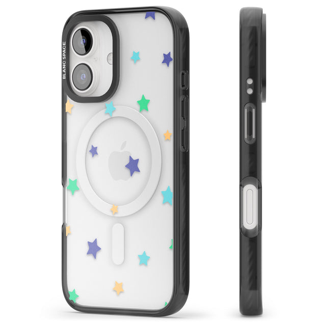 iPhone 16 Pro Max Pastel Stars Pattern Black Impact Phone Case