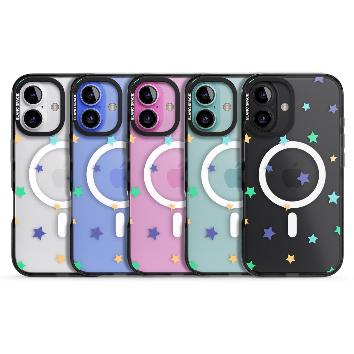 iPhone 16 Pro Max Pastel Stars Pattern Black Impact Phone Case