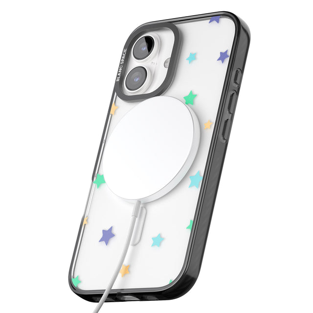 iPhone 16 Pro Max Pastel Stars Pattern Black Impact Phone Case