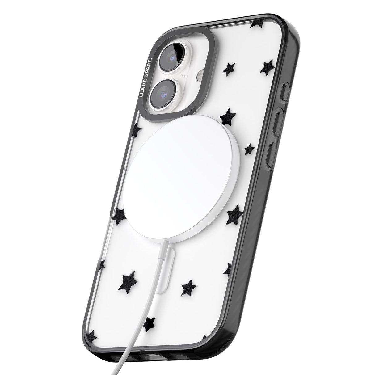 iPhone 16 Pro Max Black Stars Pattern Black Impact Phone Case