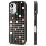 iPhone 16 Pro Max Vibrant Black Geometric Grid Black Impact Phone Case