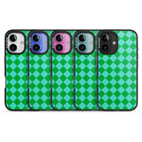 iPhone 16 Pro Max Retro Green Diamond Plaid Black Impact Phone Case