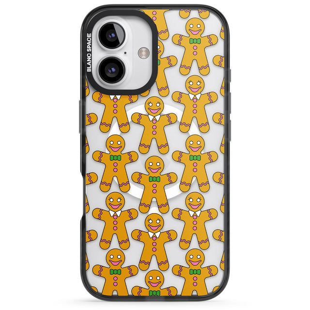 iPhone 16 Pro Max Gingerbread Cookie Pattern Black Impact Phone Case