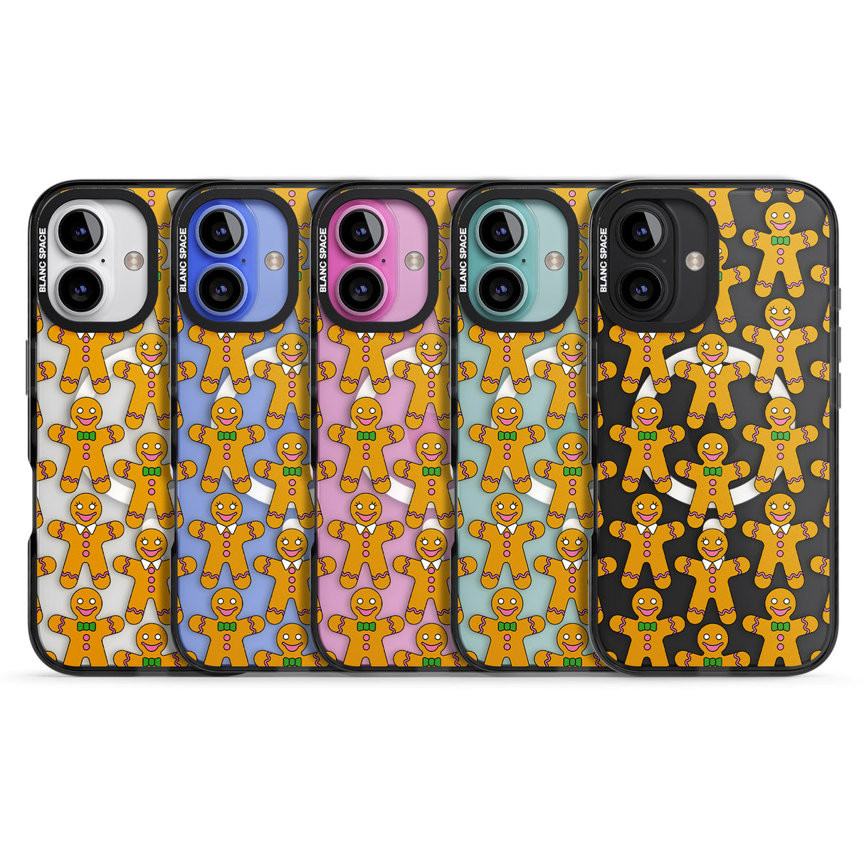 iPhone 16 Pro Max Gingerbread Cookie Pattern Black Impact Phone Case