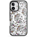 iPhone 16 Pro Max Colourful Crane Pattern Black Impact Phone Case