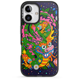 iPhone 16 Pro Max Psychedelic Jungle Dragon (Purple) Black Impact Phone Case