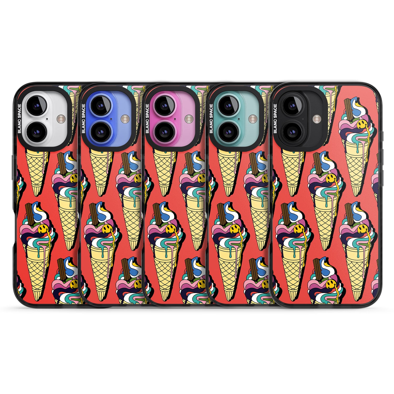 iPhone 16 Pro Max Trip & Drip Ice Cream (Red) Black Impact Phone Case