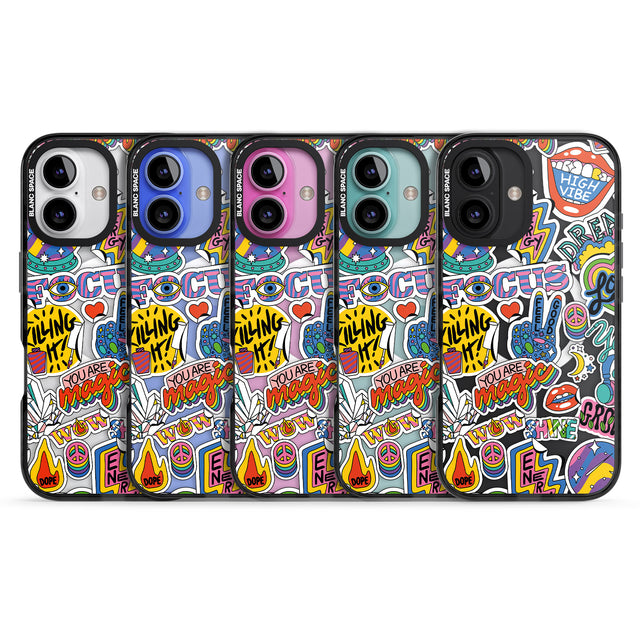 iPhone 16 Pro Max Magic Sticker Collage Black Impact Phone Case