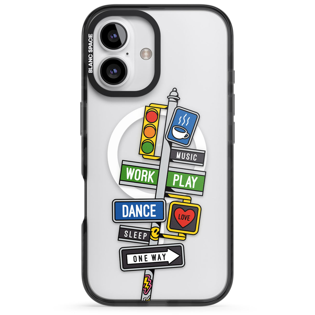 iPhone 16 Pro Max Mood Street Signs Black Impact Phone Case