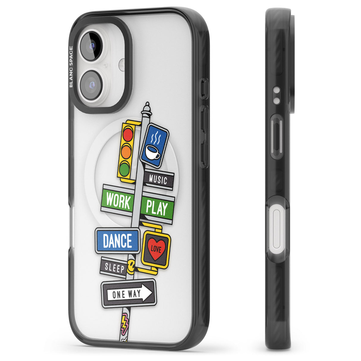 iPhone 16 Pro Max Mood Street Signs Black Impact Phone Case