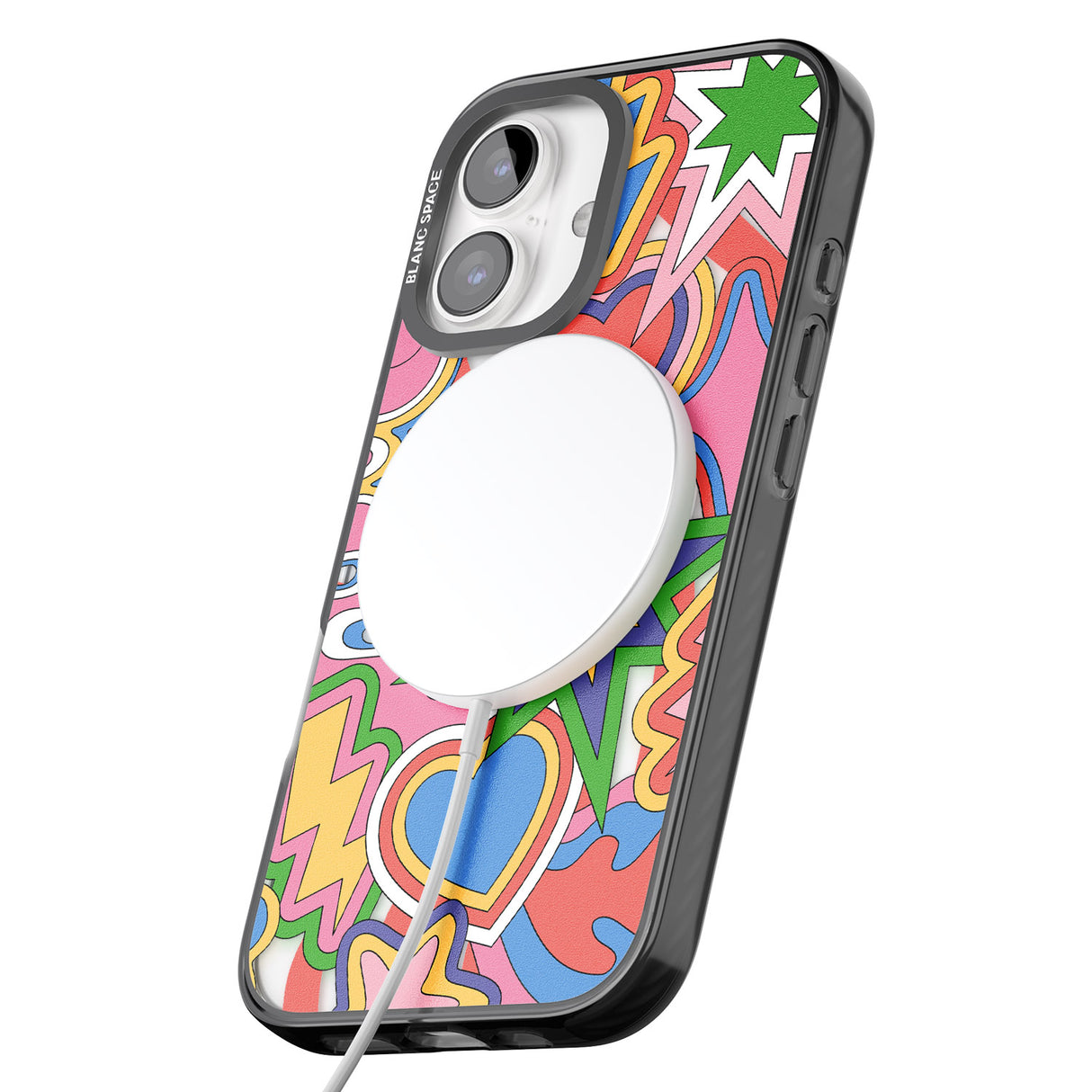 iPhone 16 Pro Max Psychedelic Pop Art Explosion Black Impact Phone Case