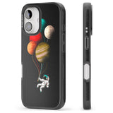 iPhone 16 Pro Max Astronaut Balloon Planets Black Impact Phone Case