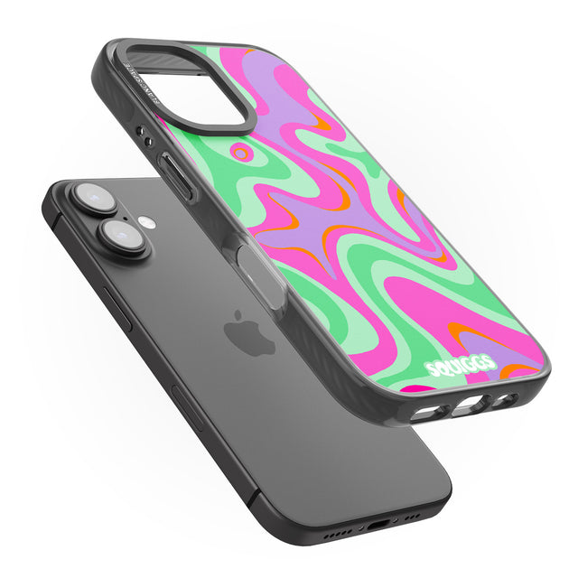 iPhone 16 Pro Max Pink Lava Black Impact Phone Case