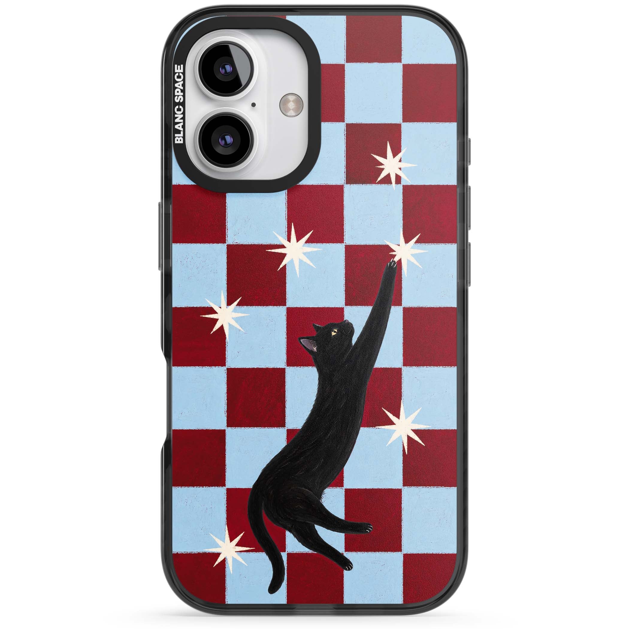 Starlit Kitty animals iPhone case | Black Impact Magsafe case for iPhone 16, iPhone 16 Plus