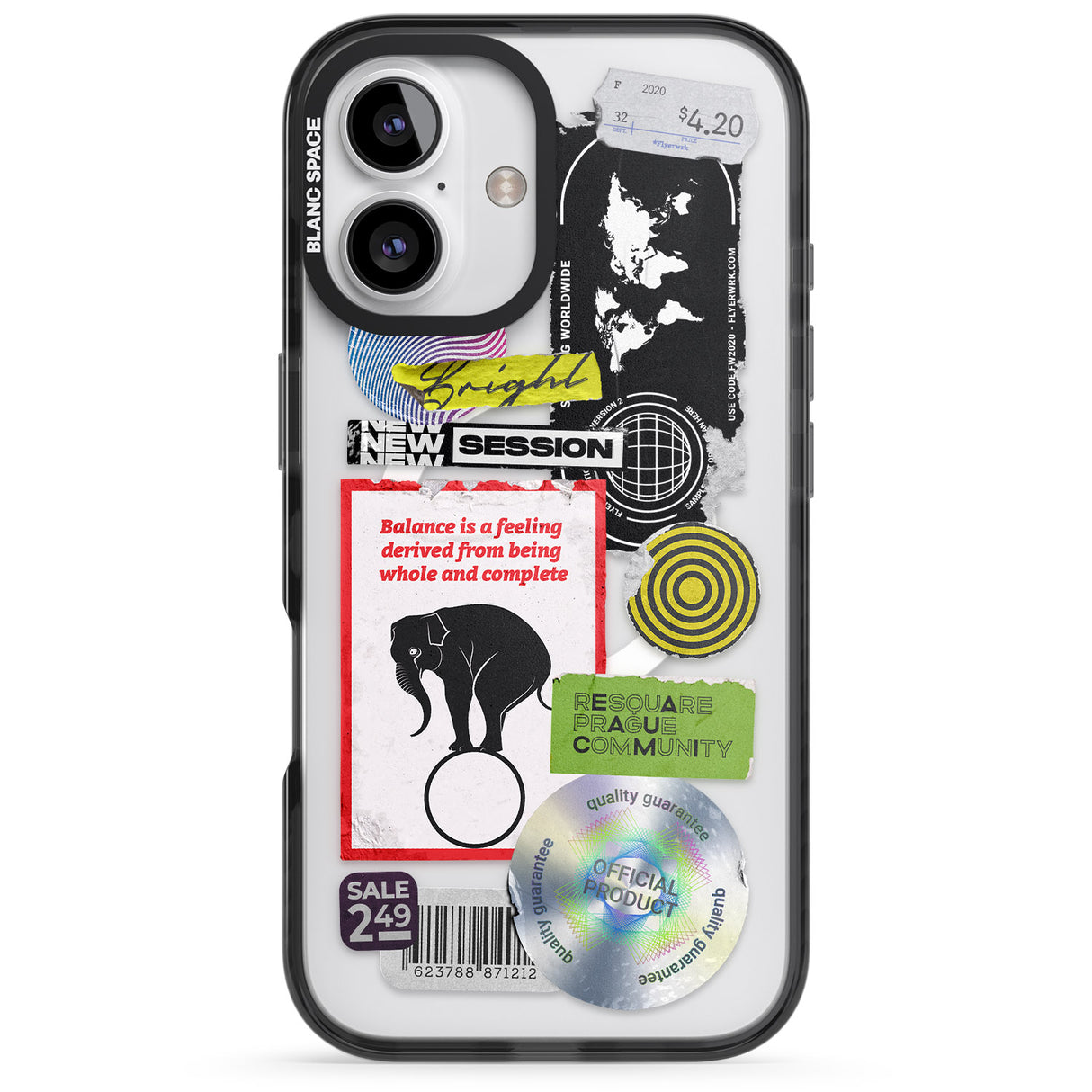 iPhone 16 Pro Max Peeled Sticker Mix Black Impact Phone Case