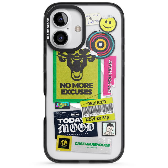 iPhone 16 Pro Max No More Excuses Sticker Mix Black Impact Phone Case