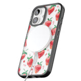 iPhone 16 Pro Max Strawberry Watercolour Black Impact Phone Case