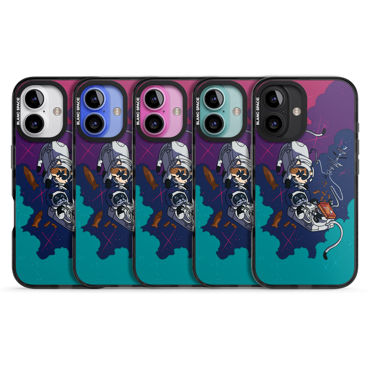 iPhone 16 Pro Max Cats In Space Black Impact Phone Case