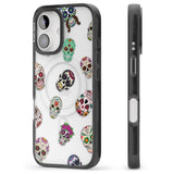 iPhone 16 Pro Max Mixed Sugar Skull Pattern Black Impact Phone Case