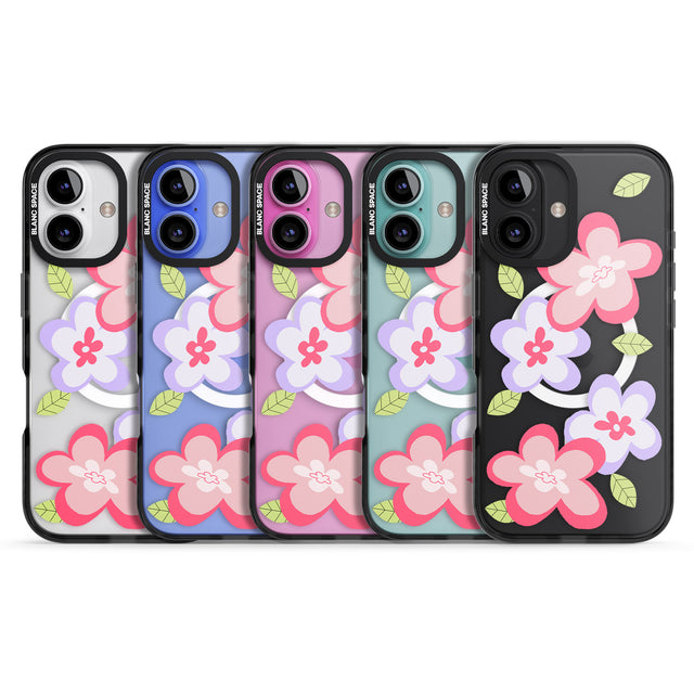 iPhone 16 Pro Max Funky Flowers Black Impact Phone Case