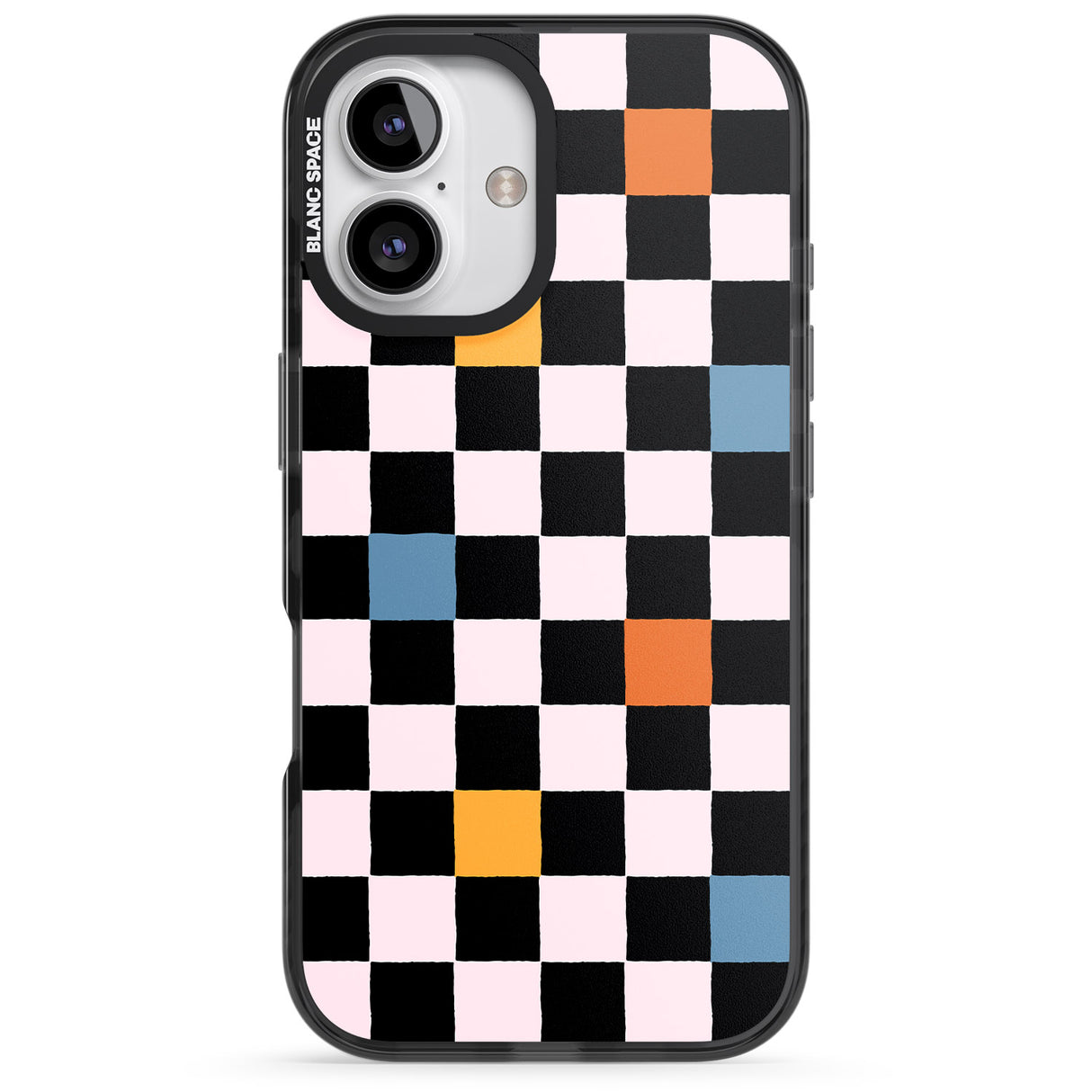 iPhone 16 Pro Max Vibrant Retro Checkered Black Impact Phone Case + Magsafe