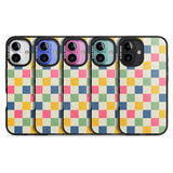 iPhone 16 Pro Max Pastel Multicolor Checkered Black Impact Phone Case + Magsafe