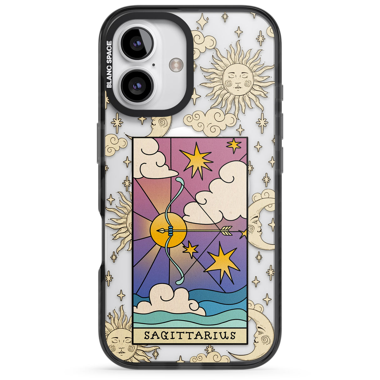 iPhone 16 Pro Max Celestial Zodiac - Sagittarius Black Impact Phone Case + Magsafe