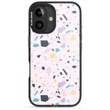 iPhone 16 Pro Max Pink, Purple & Turquoise Terrazzo Pattern Black Impact Phone Case