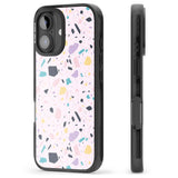 iPhone 16 Pro Max Pink, Purple & Turquoise Terrazzo Pattern Black Impact Phone Case