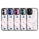 iPhone 16 Pro Max Pink, Purple & Turquoise Terrazzo Pattern Black Impact Phone Case