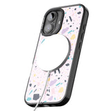 iPhone 16 Pro Max Pink, Purple & Turquoise Terrazzo Pattern Black Impact Phone Case