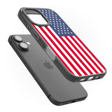 iPhone 16 Pro Max American Flag Black Impact Phone Case