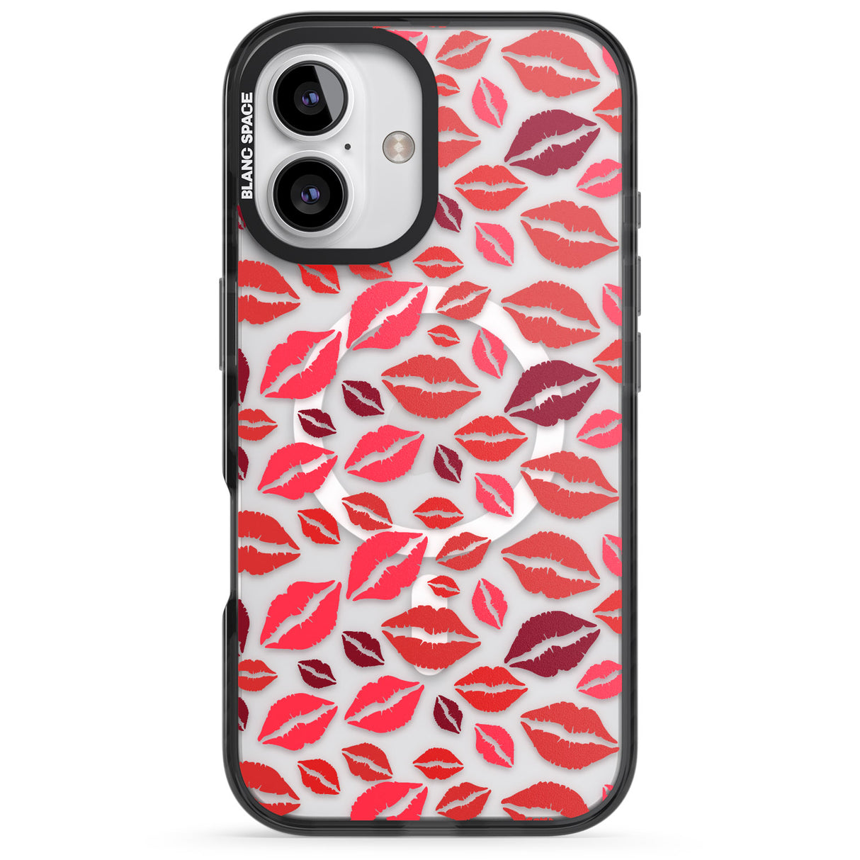 iPhone 16 Pro Max Lips Pattern Black Impact Phone Case