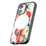 iPhone 16 Pro Max Vintage Painted Peaches Black Impact Phone Case + Magsafe