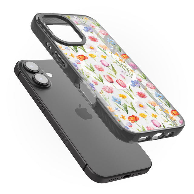 iPhone 16 Pro Max Small Flower Mix Black Impact Phone Case + Magsafe