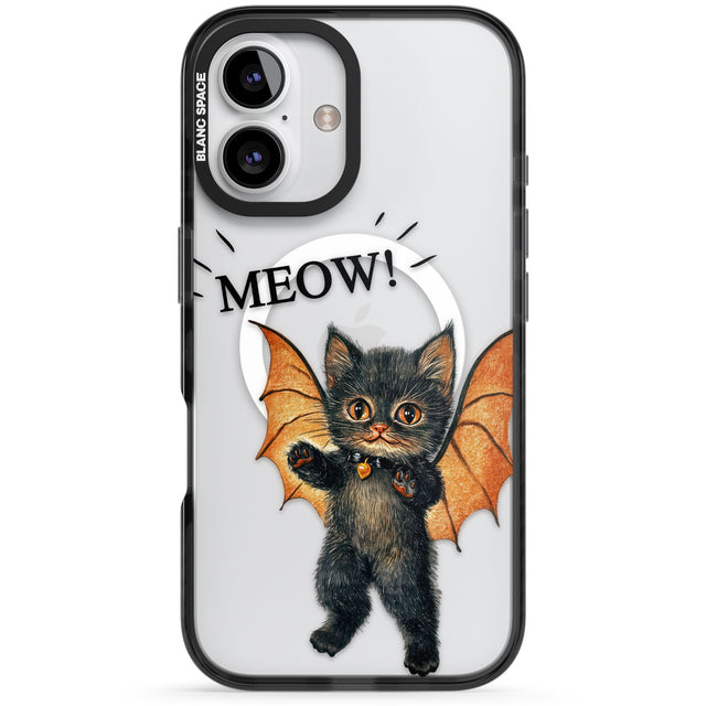 MEOW! Black Impact Magsafe Phone Case for iPhone 16, iPhone 16 Plus